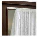 French Door Curtains Set of 1, No Drill Adhesive for Door Window Light Filtering and Privacy, Easy Install with Lace Bows (26" W x 73" L - White)