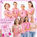 Cunno 120 Pcs Breast Cancer Awareness Button Pin on Pink Ribbon Cards, Include 60 Ribbon Badge Button 60 Hope Faith Cards for Women Breast Cancer Awareness Month Support Charity Supplies