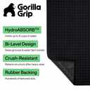 GORILLA GRIP® HydroABSORB Door Mat for Indoor Outdoor Use, 47x35 Black