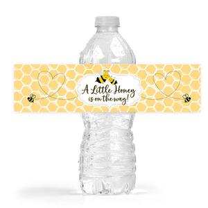 Your Main Event Prints Mom to Bee Baby Shower Bottle Wraps - 25 Yellow Neutral Water Bottle Labels - Perfect Decoration Favors (25 Count (Pack of 1))