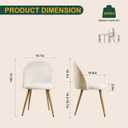 Dining Chairs Set of 2, Velvet Kitchen Chairs with Curved Backrest, Mid Century Modern Upholstered Side Chairs Accent Chairs with Metal Legs for Apartment, Bedroom, Home Bar, Kitchen, Beige