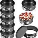 8 Pcs 4.8 Inch Springform Pans, Mini Round Cheesecake Pans with Removable Bottom, Steel Nonstick Cake Pans for Baking, Pizzas and Quiches