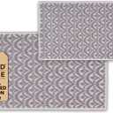 Bathroom Rugs 100% Cotton (Set of 2)  Absorbent Turkish Bath Mat Sets  Washable Rug for Floor & Tub  NonSlip Bath Mats for Bathroom  Quick Dry Mat  16x24 and 20x32  Grey