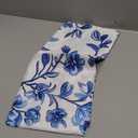 Square Tablecloth Washable Table Cover 54"x54" and 60"x60", Waterproof Square Table Cloth for Indoor and Outdoor, 54x54In, Blue and White Flower