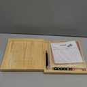 8.66 Inch Farkle Wooden Dice Tray and Storage Case with Lid Printed Rules Classic Board Game Set Includes 2 Sets of 6 Pearl Dice, 50 Scoreboard and Pen 1 Pen for Classic Family Game Wood Color