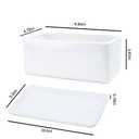 10 inch Rectangular White Ceramic Planter Pot Succulent Cactus Herb Flower Container Window Box Saucer Removable Drip Tray Base Drain Holes Home Office Indoor Outdoor Garden Desktop