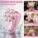 Electric Shaver for Women, Electric Razor with 7D Magnetic Shaver Heads, Wet Dry Waterproof Bald Head Trimmer Kit for Women & Men, Nose Ear Hair Trimmer, USB Rechargeable Clippers, Pink