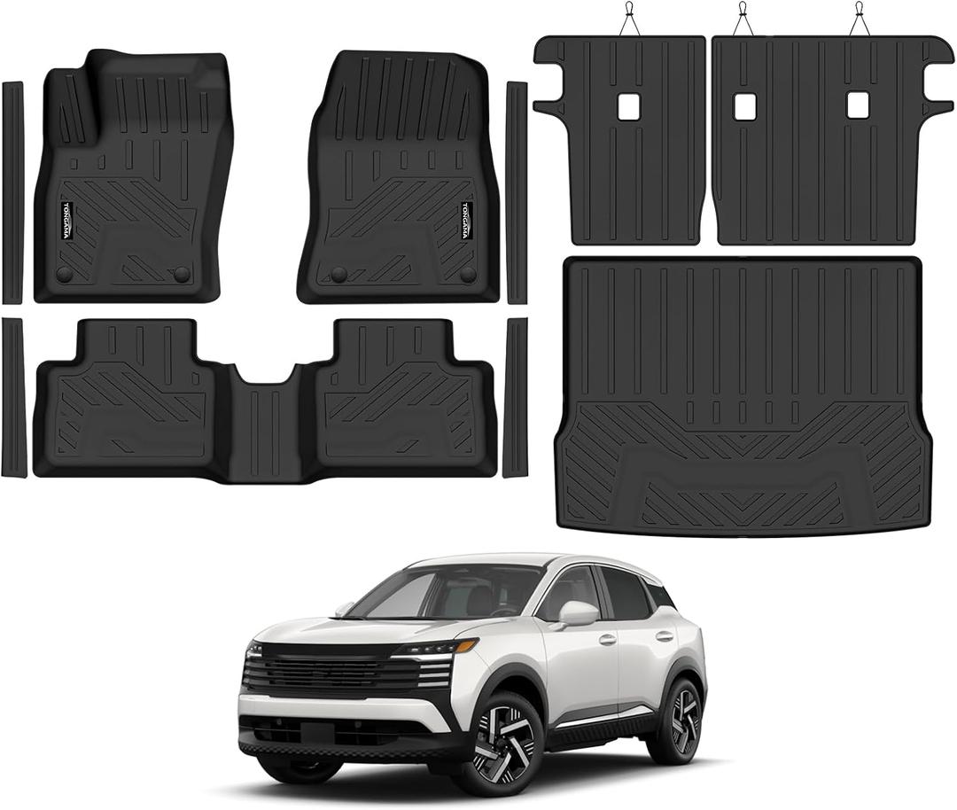 All Weather TPE Floor Mat Set for 2025 2026 Nissan Kicks
Floor Liners and Trunk Mat and Backrest Mats and Door Sill Guards Waterproof Interior Accessories