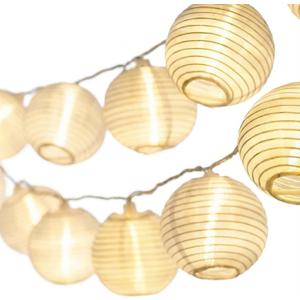 Cobus CozyHome Lantern String Lights Outdoor - 20 Lantern LEDs & 23 ft with 8 Modes | Warm White Outdoor Lampion String Lights Electric Lighting 23 ft Christmas Light