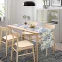 Floral Table Runner,Blue Flower Table Decoration Chinoiserie Dinner Table Decoration for Home Living Room Kitchen Dining Room Party Indoor Outdoor 13x108in
