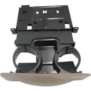 in Dash Cup Holder Insert w/Ashtray Tan Compatible with Ford F250 F350 F450 F550 Super Duty Truck Excursion 1999-2004 Dashboard Pull Out Cupholder YC3Z-2513560-CAB