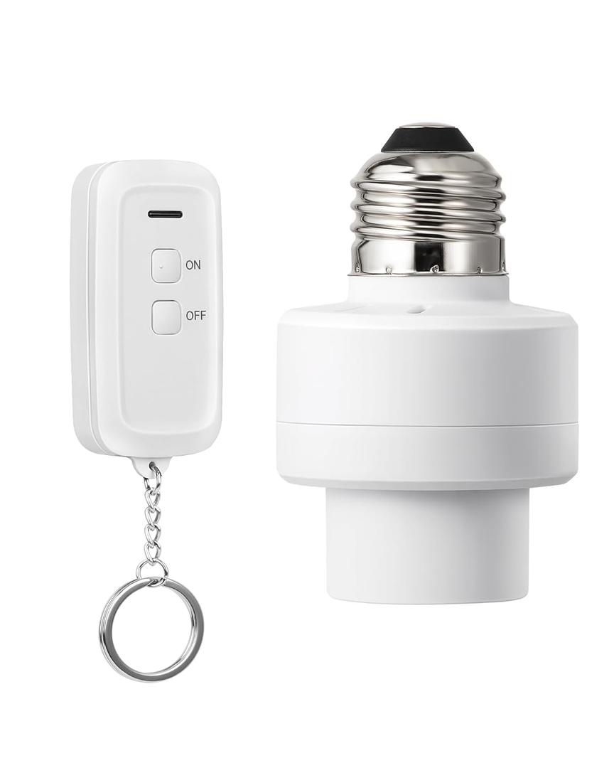 DEWENWILS Remote Control Light Socket, Wireless Remote Control Lamp Bulb Socket with Switch for Pull Chain Light Fixtures, 100FT Range, No Wiring Needed, ETL Listed, (Shorter Version)