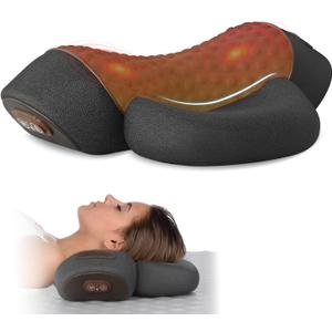 Neck Massager Pillow, 4-in-1 Neck Massager with Heat Massage and Stretching to Relieve Pain Boost Circulation,and Restore Natural Alignment (Black)