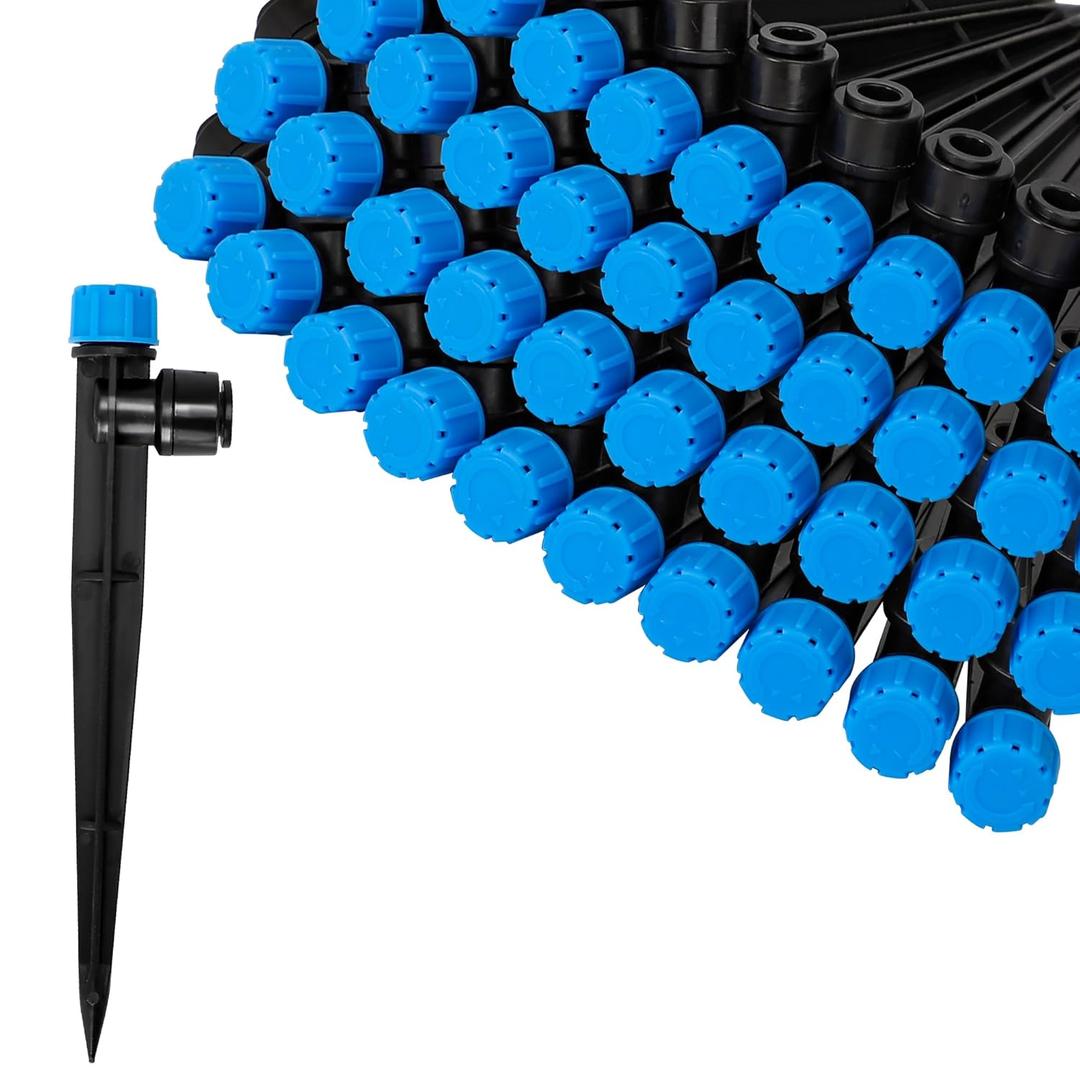 MIXC Quick Connector Drip Emitters for 1/4" Tubing, Adjustable Flow, 360 Fan-Shaped Sprayer (Drip Emitter Stream, 40 Packs)