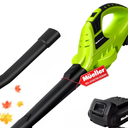 Mueller UltraStorm Cordless Leaf Blower, 20 V Powerful Motor, Electric Leaf Blower for Lawn Care, Battery Powered Leaf Blower Lightweight for Snow Blowing (Battery & Charger Included) Green