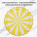 Colorful Striped Paper Plates with Gold Scalloped Edge, 9 Inch Disposable Plate, 50 Pack, Party Tableware for Birthday Celebrations,Christmas and Halloween Decorations, Soft 6 Colors