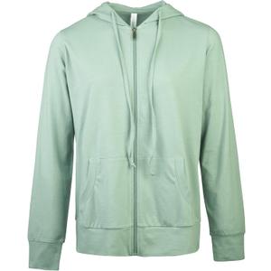 Sofra Women's Thin Cotton Zip Up Hoodie Jacket (Medium)