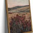 Moody Landscape Wall Art Vintage Wildflower Wall Decor Painting Cottagecore Nature Botanical Flower Picture Artwork 3D Textured Hand Drawn Sandstone for Living Room Bedroom 12x16 inch Wood Framed