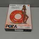 POZA Inflatable Pool Float Tube  Sparkly Confetti Swim Ring, Heavy Duty UV Resistant Inflatable Tube Pool Float for Kids & Adults  Multiple Colors & Sizes  Beach, Lake & Pool Party Float (36", Red Gold)