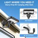 Magnetic Solar RV Lights Outdoor with Remote, USB &Solar Charging, 3 Colors, Motion Sensor Exterior LED Lights with Adjustable Bracket for Camper Step, Awning & Garage, IP65 Waterproof, 2 Pack