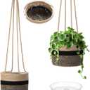 2 Packs Hanging Planter Basket 7.8" Cotton Rope Woven Plant Hangers Indoor Plant Boho Hanger Large Hanging Wall Plants for Outdoor Home Decorations Fence Planters Plant Flower Pots