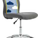 Serta Essential Armless TaskChair, Small Desk Chairs with Wheels, Breathable Mesh Back and Faux Leather, Quality Foam Cushion Seat for Comfort, Minimal Design for Vanity Table, Gray (Grey)
