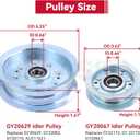 3 x GELASKA 2 Pack GY22172 Idler Pulley with GY20629 Idler Pulley Replaces AUC17621 GY22082 GY20067 GY20110 for John Deere D140 D155 D160 E140 E150 E160 E170 L120 L130 LA145 LA165 S140 S160 S170 Decks
