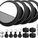 Air Tracker Tag Works with Apple Find My (iOS Only) Includes Replaceable Battery, Bluetooth Smart Item Locator Key Finder for Keys, Luggage, Wallet, Pet, Dog, Cat (Black, 4-Pack)