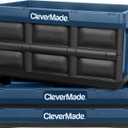 4 x CleverMade Collapsible Storage Bins 32L 3 Pack Heavy Duty Foldable Storage Bins with Built-In Handles for Garage Storage and Home Organization - Ocean