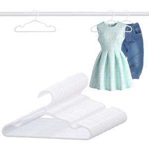 60 Pack White Baby Hangers 12.91 Inch - Kids Non-Slip Clothes Hangers for Infant & Child, Durable Plastic Children's Hangers for Closet, Pants, Coats, Skirts