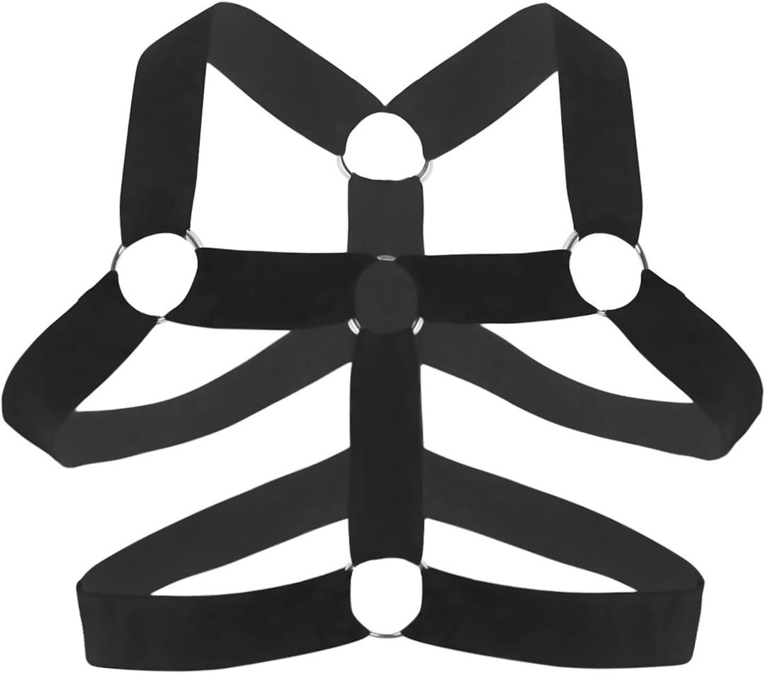 Mens Harness Belt Nylon Elastic Body Shoulder Strap Sexy Halter Club Wear Cosplay Costume