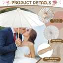 SAYAYA 3 Pieces 33 Inches Large White Paper Umbrellas Parasol Decorative Chinese Japanese Parasol Rainproof Oiled Paper DIY Painting Umbrellas for Wedding Bridal Showers Party Decor (3 PCS)