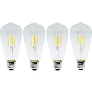 4Pack ST58/ST19 Vintage LED Edison Bulbs, Warm White 2700K, 6W Equivalent 60W LED Filament Light Bulbs