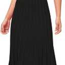 Pink Queen Women's Crew Neck Sleeveless High Waisted Bodycon Pleated Ribbed Swing Knit Midi Dresses (X-Large, Black)