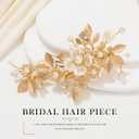 JAKAWIN Gold Hair Clip Bridal Hair Accessories Flower Hair Piece for Women FJ03 (Gold)