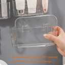 Adhesive Wall Mount Organizer Box,Acrylic Shelves for Wall,No Drilling Hang Walls,with Self Adhesive Tape,Automatic Draining for Bathroom, Kitchen, Living Room - Clear (Small)