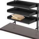 Yuxh Clamp on Desk Shelf 17 inch, Clip on or Under Lightweight Bookshelf for Table Side, Organize Office Workbench, Large,3 Tier