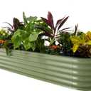 Vego garden Raised Garden Bed Kits, 17" Tall 9 in 1 8ft X 2ft Metal Raised Planter Bed for Vegetables Flowers Ground Planter Box-Olive Green