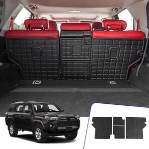 Rongtaod Back Seat Cover Protector Compatible with 2010-2024 Toyota 4Runner 5 Seats Trunk Mat Cargo Mat Cargo Liner 2023 Toyota 4 Runner Accessories (Backrest Mats,Fit with&Without Sliding Tray)