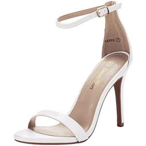 DREAM PAIRS Women's High Heels Flower Ankle Strap Stilettos Round Open Toe Dressy Sexy Sandals 75