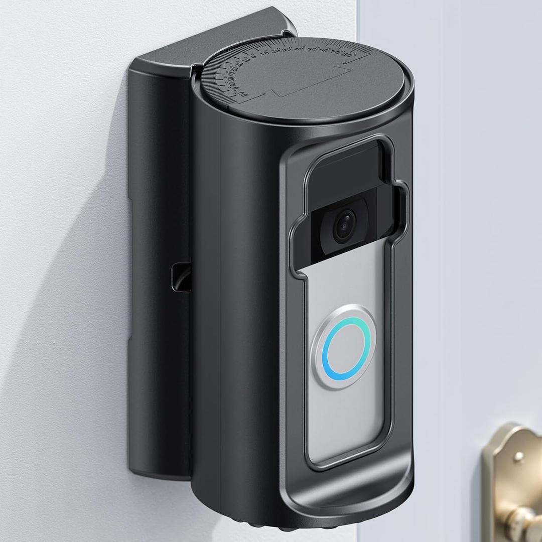 KMOUANTS Adjustable 360 Degree Doorbell Angle Mount Compatible with Ring/Wireless Video Doorbell/Battery Doorbell Plus/Pro Mount, Ring Camera Holder Door Mount no Drill