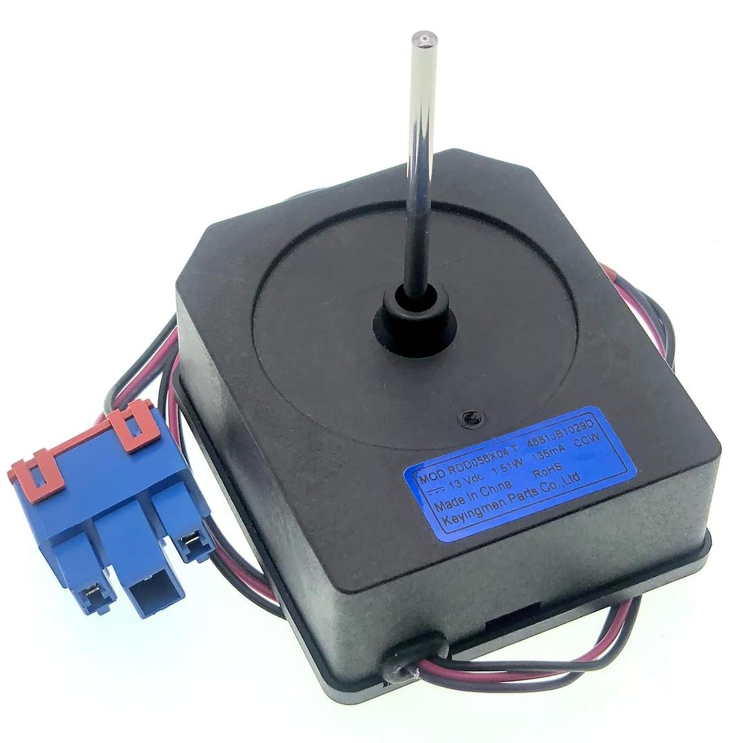 4681JB1029D RDD056X04 Refrigerator Condenser Fan Motor Assembly Fit for LG Refrigerator Replace Part Number: 1267566 AP4437783 EA3523330, DC 13V 1.51W Shaft Length