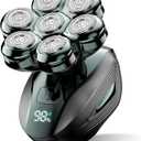 Cyruzi Head Shavers for Bald Men: 7D Floating Electric Razor with Magnetic Removable Head, IPX7 Waterproof Wet or Dry Shaver, LED Display & Type-C Fast Charging (Bottle Green)