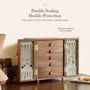 Double Door Jewelry Box, Black Walnut Jewelry Storage with Velvet Lining