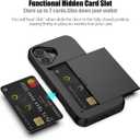 Nvollnoe Compatible with iPhone 17 Case with Card Holder Dual Layer Heavy Duty Protective Shockproof Hidden Card Slot Slim Wallet Phone Case for Women&Men 6.3 inch(Black)