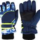 Kids-Waterproof-Ski-Gloves - Boys-Girls Winter-Snow-Glove Thickening Warm Windproof Cold-Weather Mittens for Snowboard Sledding Kids Outdoor