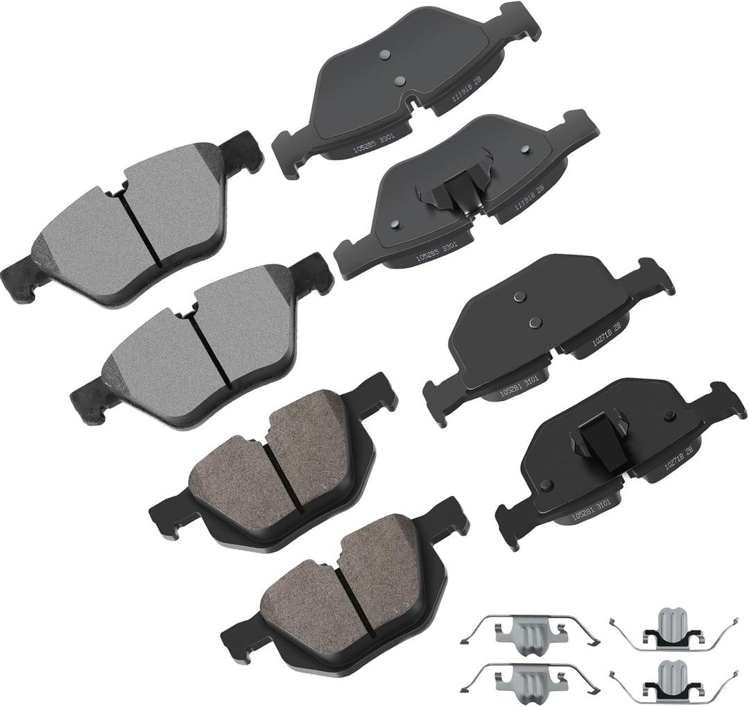 cciyu D1061 D1042 Front & Rear Semi-Metallic Disc Brake Pads Kit For BMW X5 2007-2018,For BMW X6 2010-2019 8PCS