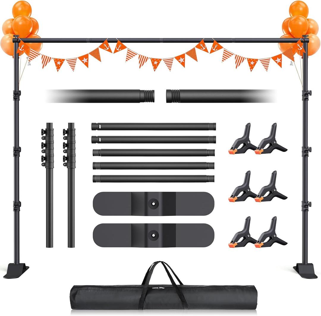 Backdrop Banner Stand 10x8ft，Adjustable Heavy Duty Photo Backdrop Stand，Step and Repeat Background Stands for Party，Photography，Wedding