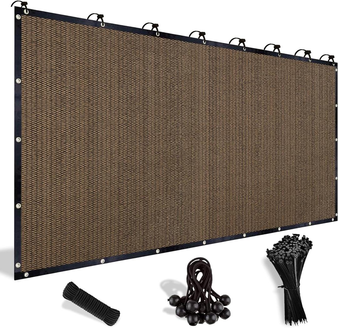 Shade&Beyond Customized Size 90% Sun Shade Cloth with Grommets, 06' X 08' Pergola Shade Cover Canopy, Mesh Tarp Sun Screens for Patio, Outdoor, Garden, Backyard, Mocha, GN03