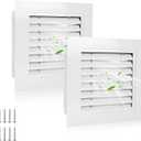 2pcs 18" x 18" Premium Aluminum Gable Vents with Screen, Paintable Design -Ideal for Attic and Shed Ventilation, Vent Opening 16"x16" (White 18" x 18"-2 Pack)